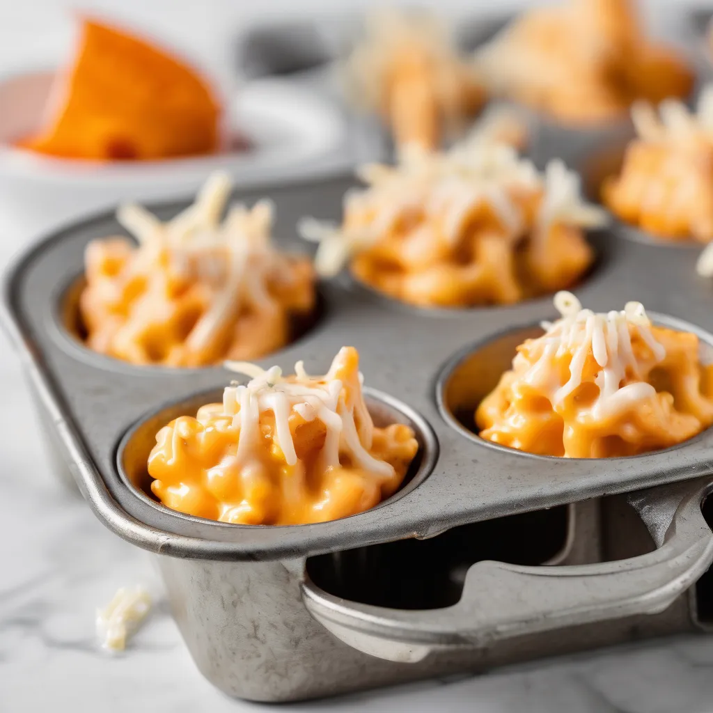 Buffalo Chicken Mac & Cheese Bites