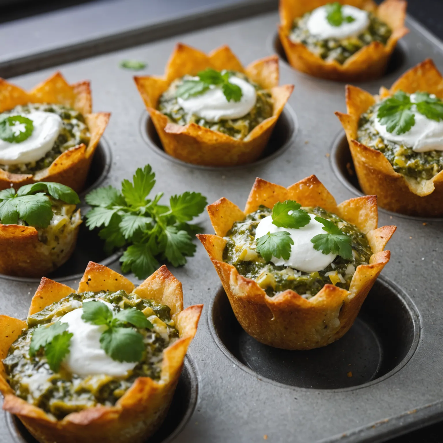 Salsa Verde Chilaquiles Cups